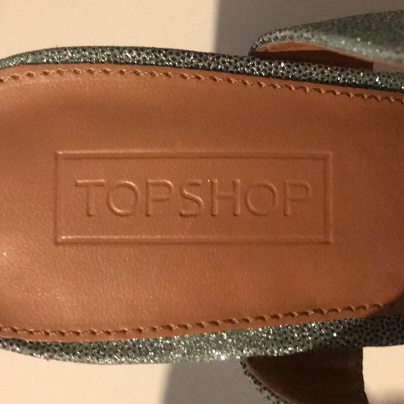 Topshop Glittering Blue and Grey Sandal Heels - Picture 6 of 8